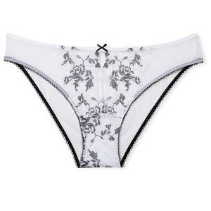 Dream Angels Victoria Secret 🤍🖤 Embroidered Lace Keyhole Cheekini Panty